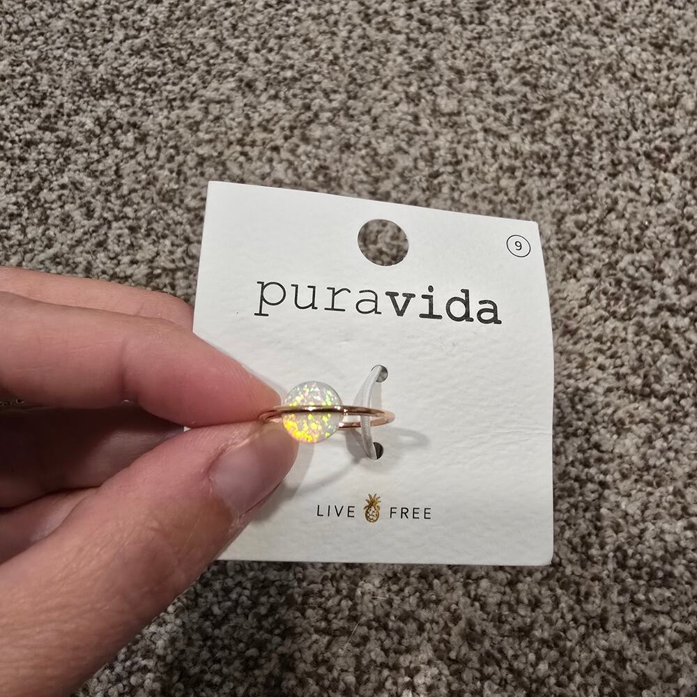 NEW Pura Vida Opal Saturn Ring Rose Gold | Size 9